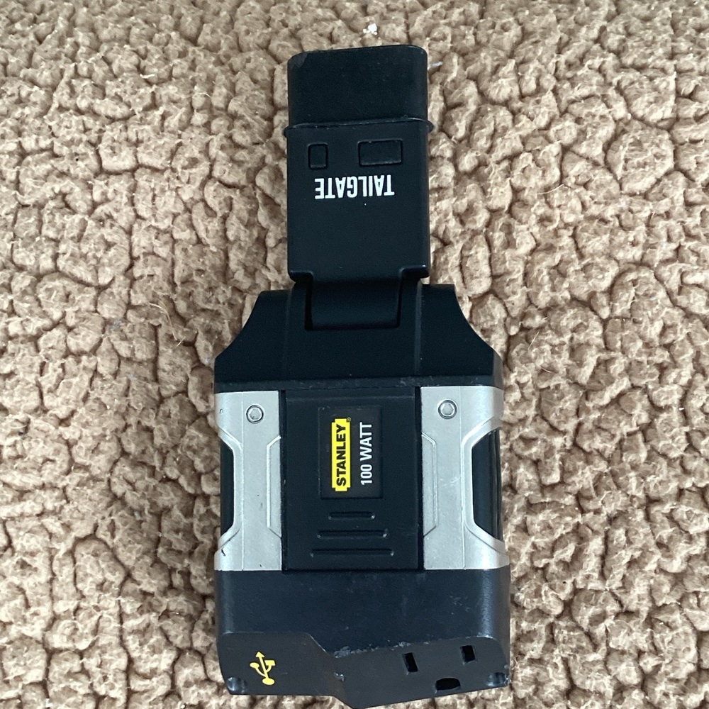 Stanley Black and Silver Power Inverter